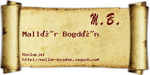 Mallár Bogdán névjegykártya